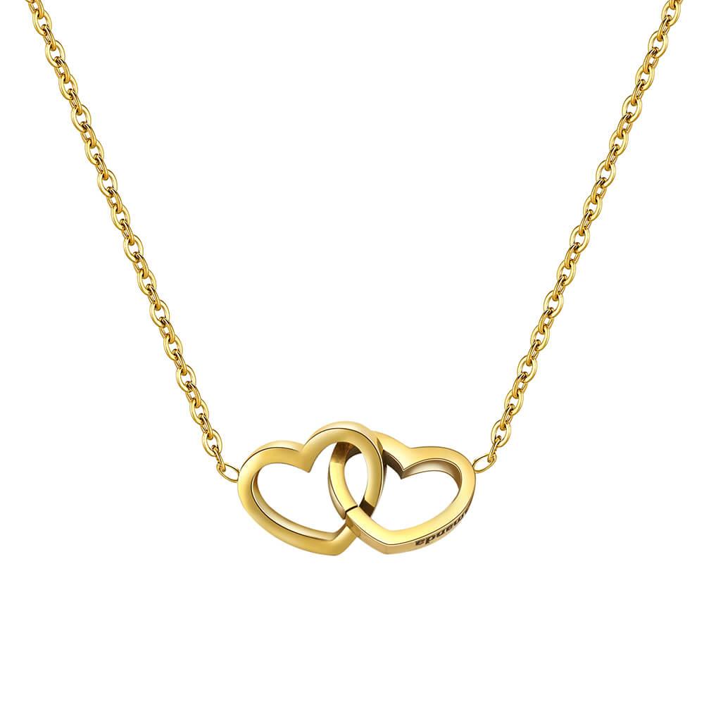 Colar de Prata 925 de Coração Entrelaçado Personalizado