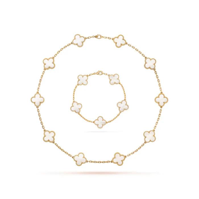 Conjunto Colar 10 Trevos e Pulseira