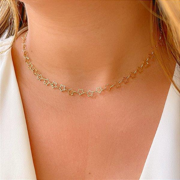 COLAR ESTRELAS VAZADAS A OURO 18K⭐️