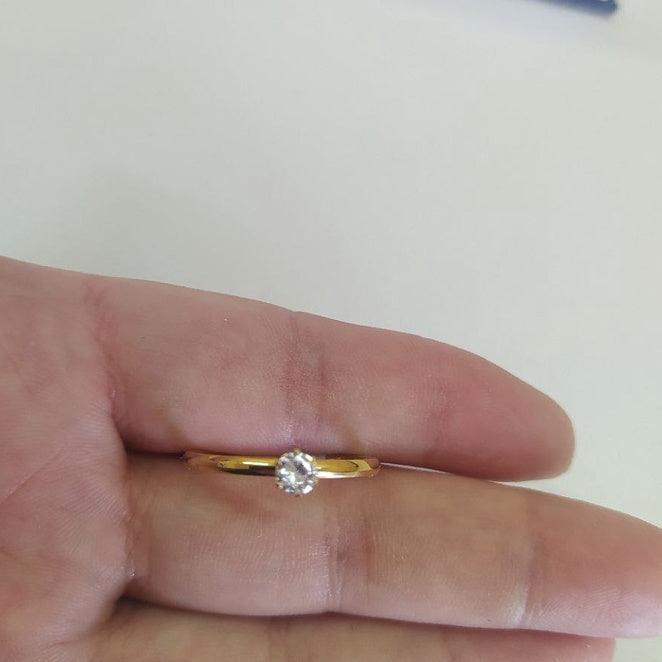 Anel Feminino Solitário Prata 925