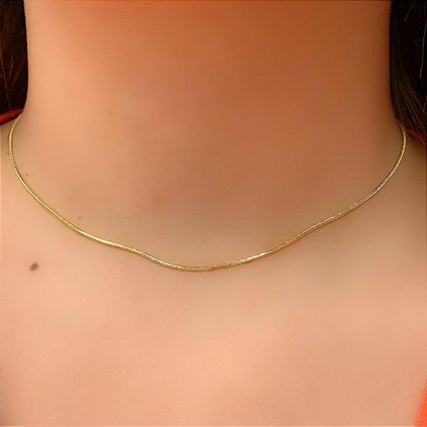 COLAR CORRENTE RABO DE RATO 40CM FOLHEADO A OURO 18K SEMIJOIA⭐️