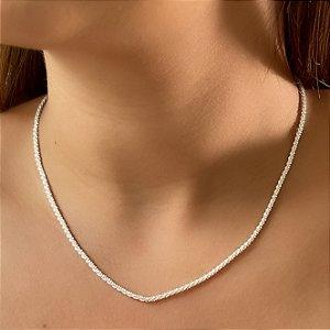 COLAR CORRENTE DETALHADA FOLHEADO A OURO 18K⭐