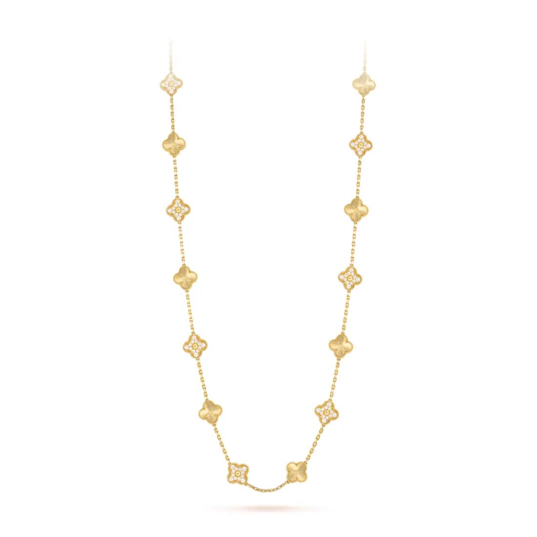 Colar Vintage Trevos Longo