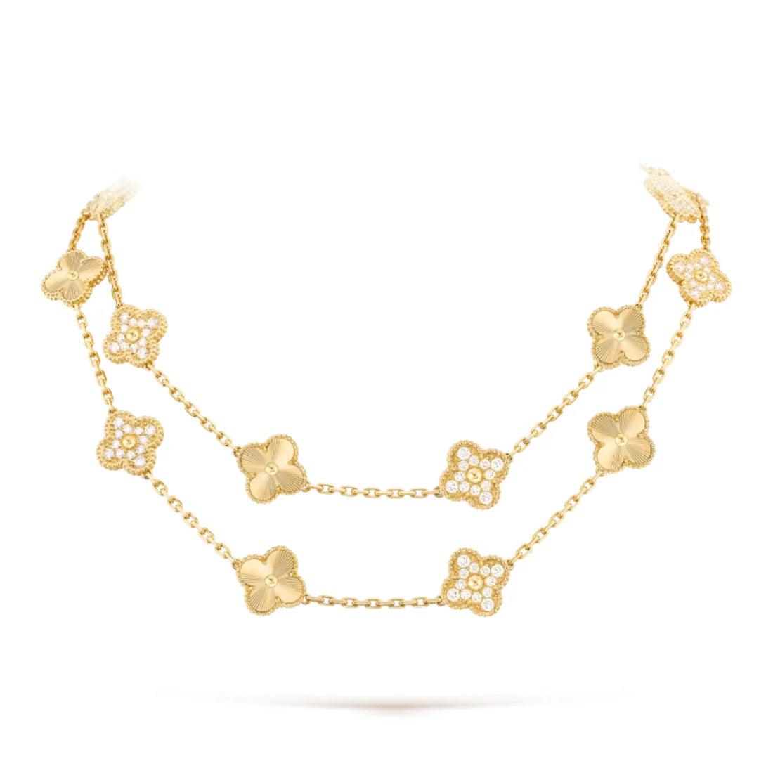 Colar Vintage Trevos Longo
