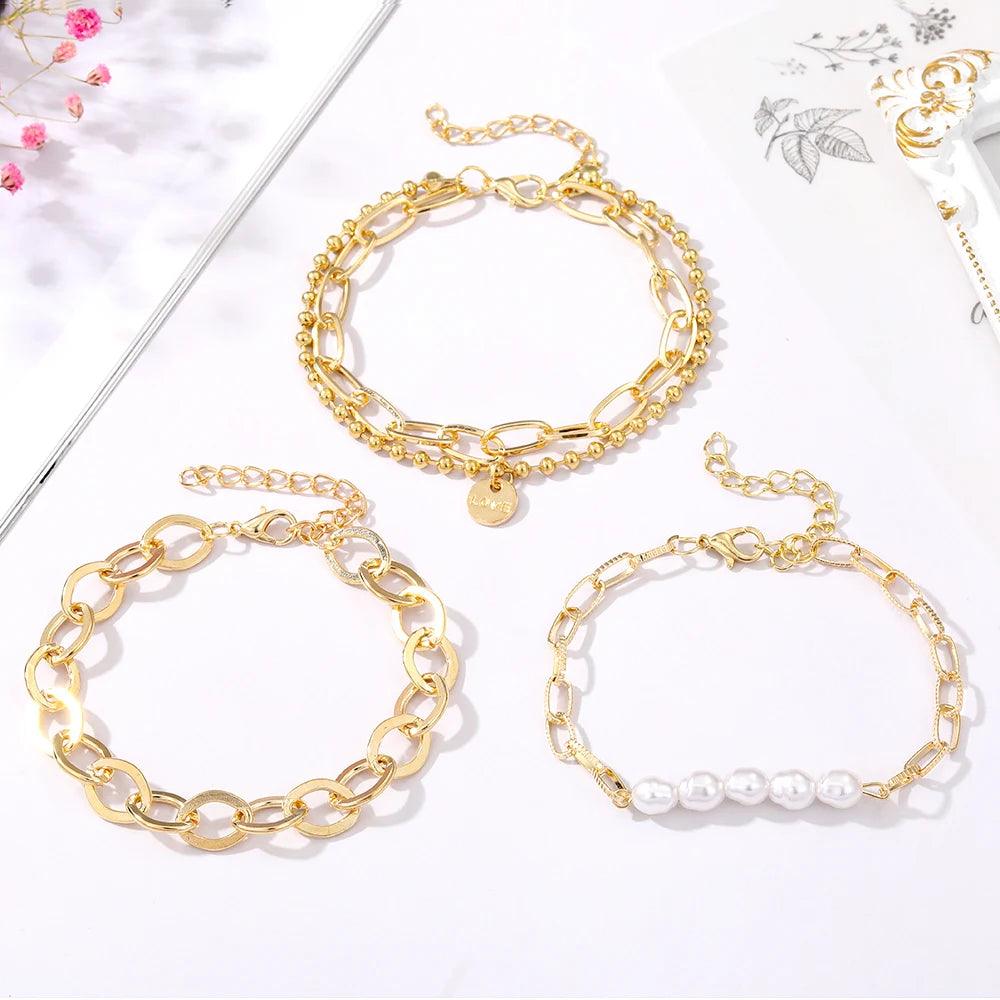 KIT 4 PULSEIRAS A OURO 18K