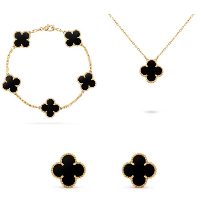 Conjunto Pulseira + Brinco + Colar 1 Trevo