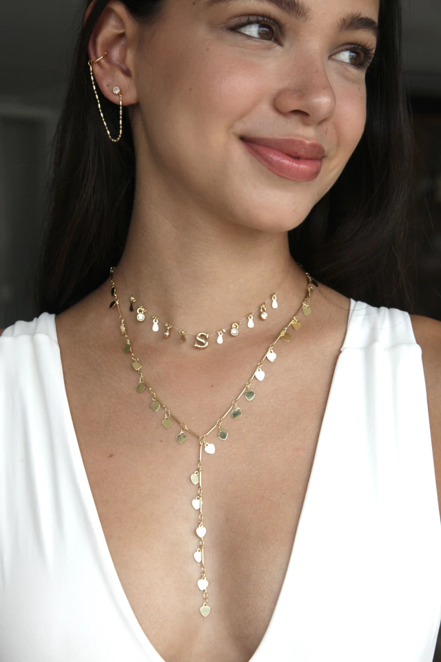 Choker Illusion Dourada Banhada a Ouro 18k