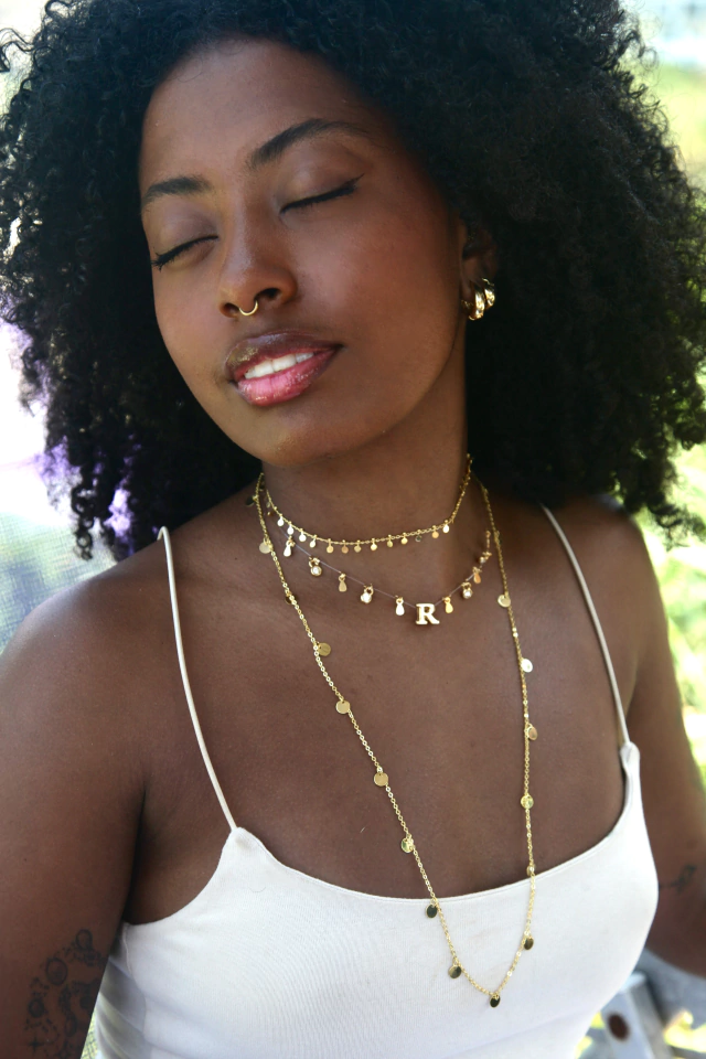 Choker Illusion Dourada Banhada a Ouro 18k