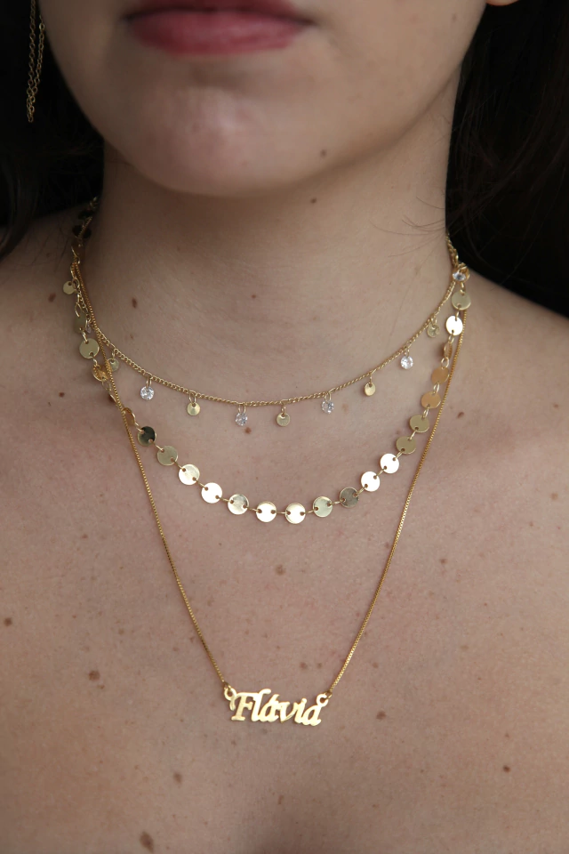 Choker Bolinhas Banhada a Ouro 18k