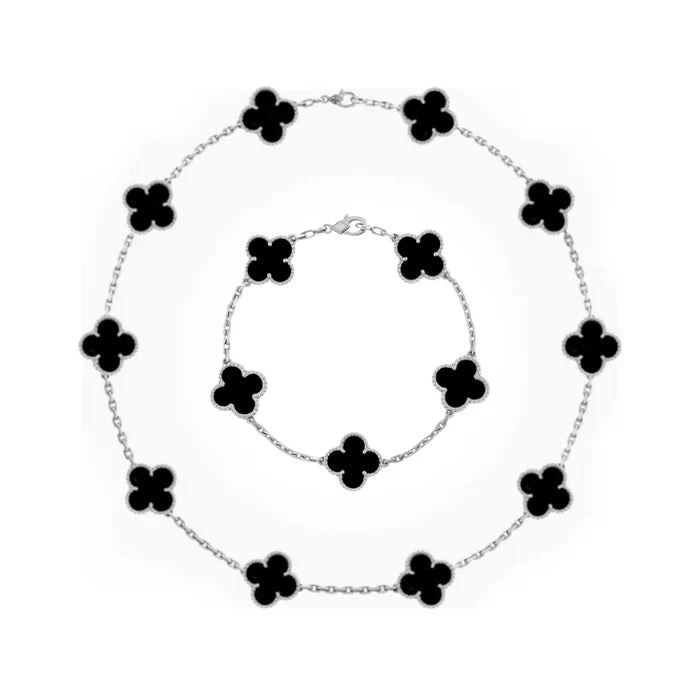 Conjunto Colar 10 Trevos e Pulseira