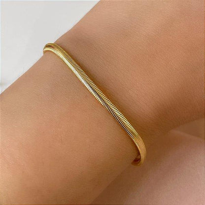 PULSEIRA CORRENTE COBRA P FOLHEADO A OURO 18K⭐