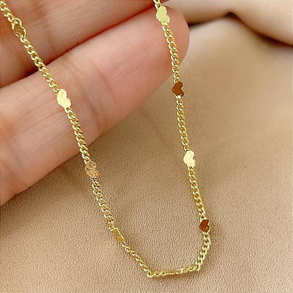 COLAR MINI CORAÇÕES 40CM FOLHEADO A OURO 18K⭐