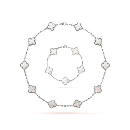 Conjunto Colar 10 Trevos e Pulseira
