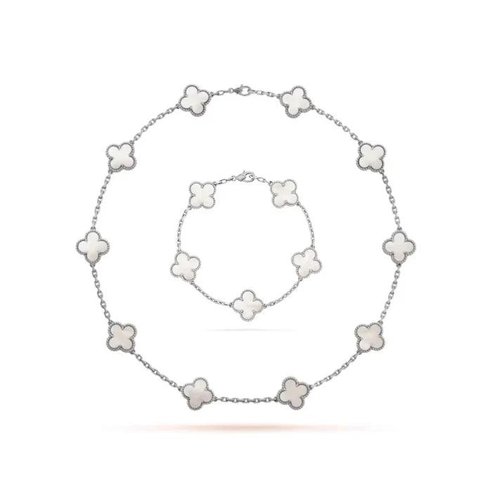 Conjunto Colar 10 Trevos e Pulseira