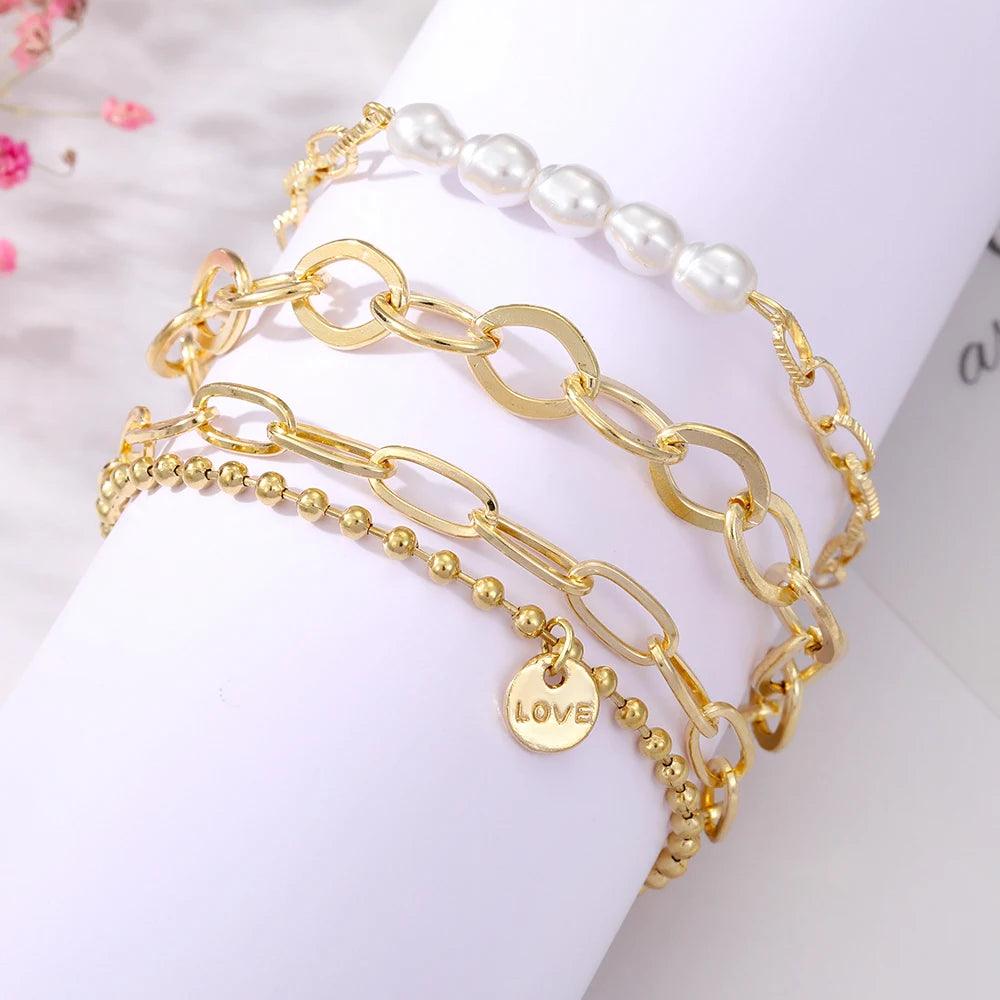 KIT 4 PULSEIRAS A OURO 18K