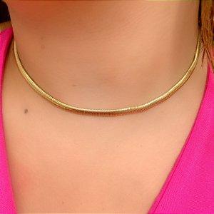 PULSEIRA CORRENTE COBRA P FOLHEADO A OURO 18K⭐