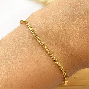 PULSEIRA CORRENTE COBRA P FOLHEADO A OURO 18K⭐