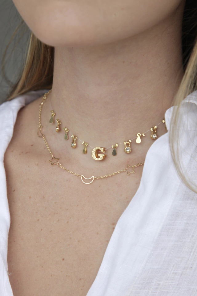 Choker Illusion Dourada Banhada a Ouro 18k