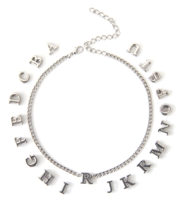 Choker Names Prata Banhada no Ródio Branco