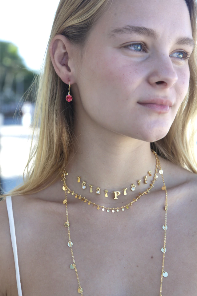 Choker Medalhas Dourada Folheada a Ouro 18k