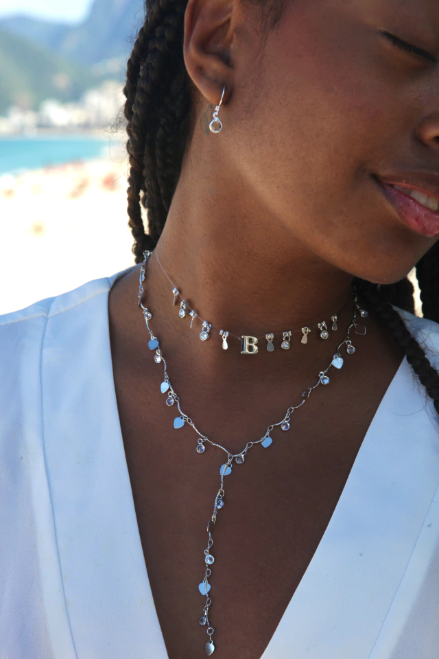 Choker Illusion Banhada no Prata