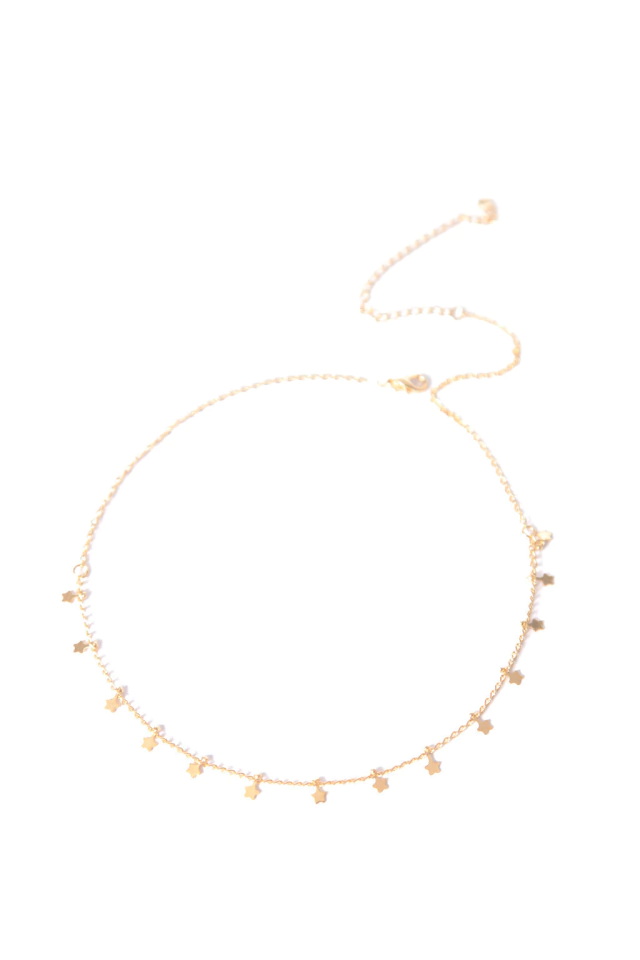 Choker Estrelinhas e Choker Names Douradas