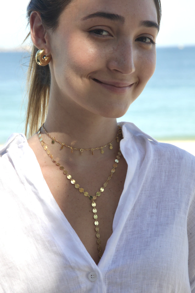 Gravatinha Bolinhas Banhada a Ouro 18k