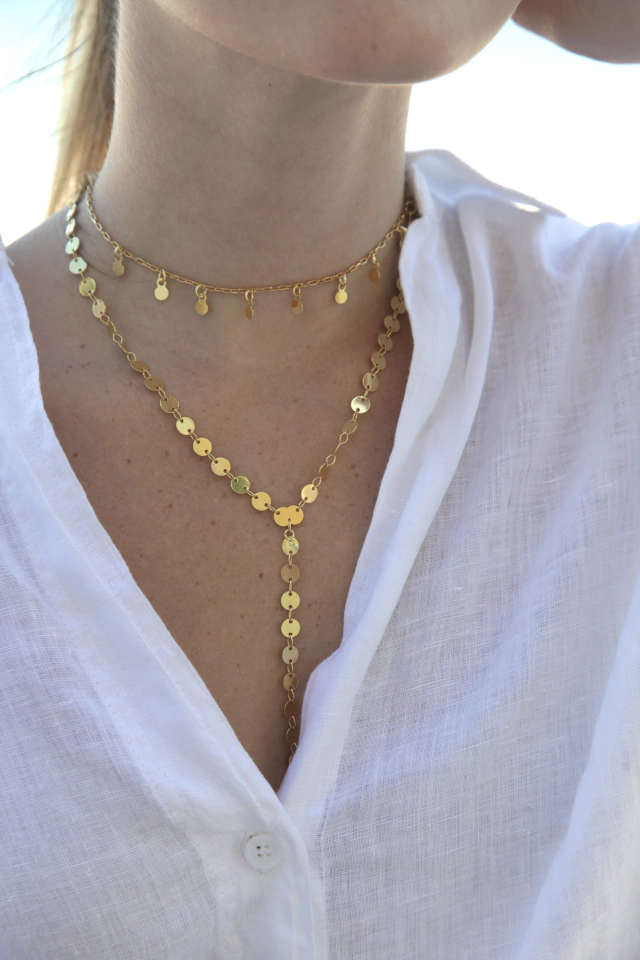 Gravatinha Bolinhas Banhada a Ouro 18k