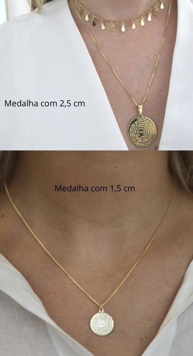 Colar Pai Nosso Banhado a Ouro 18k