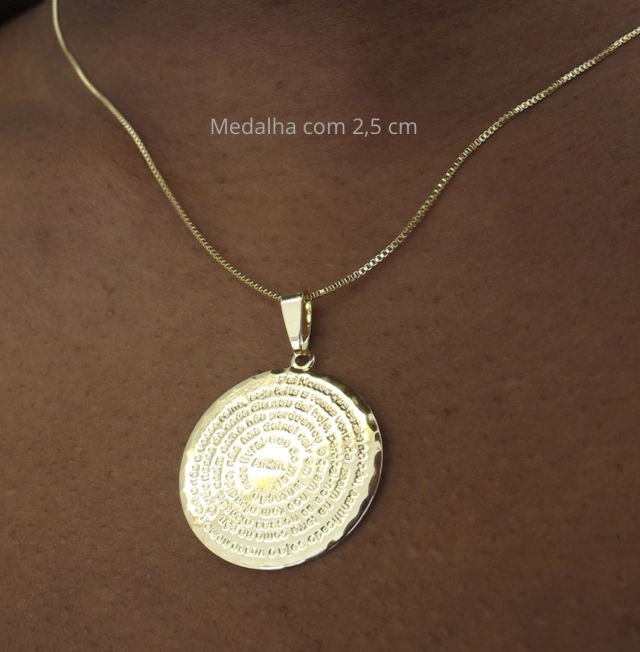 Colar Pai Nosso Banhado a Ouro 18k