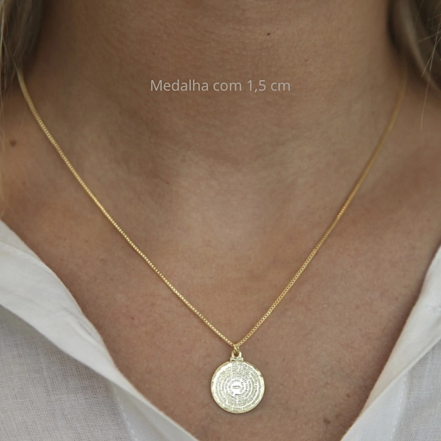 Colar Pai Nosso Banhado a Ouro 18k