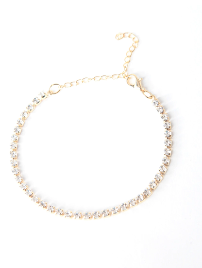 Pulseira Strass Folheada a ouro 18k