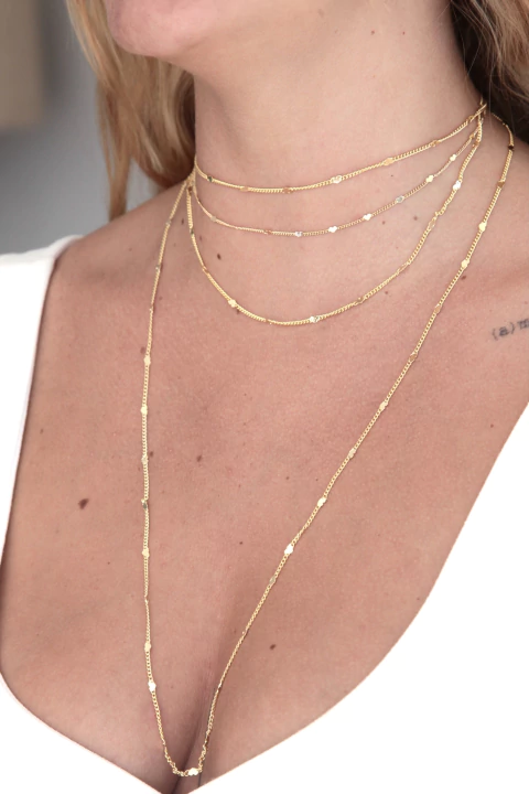 Choker Mini Corações Banhado a Ouro 18k