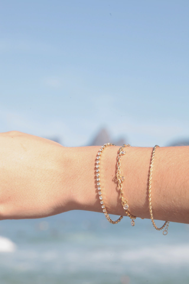 Pulseira Cordão Baiano Folheada a ouro 18k