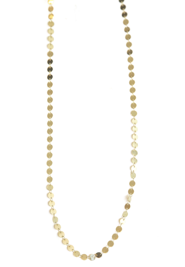 Colar Longo Bolinhas Douradas Folheado a Ouro 18k